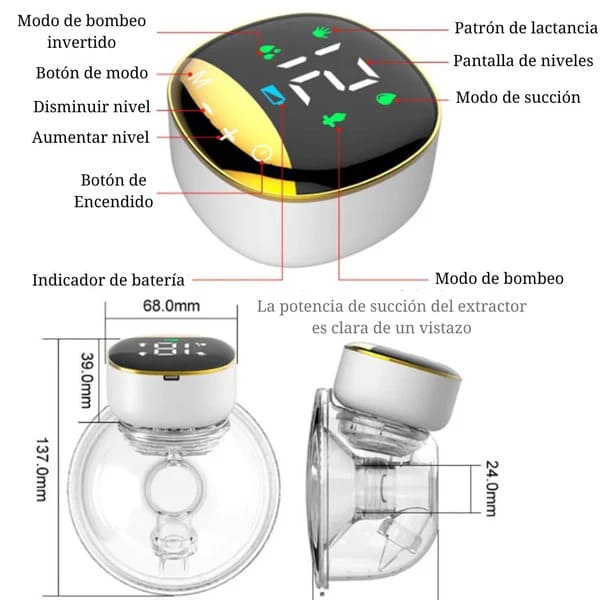 Extractor de Leche de manos libres My-373