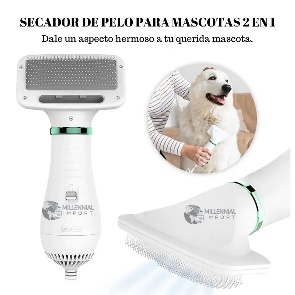 Peine secadora eléctrico para mascotas