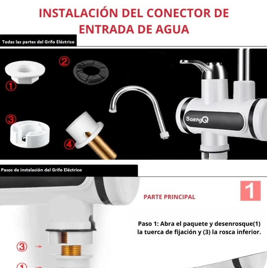 Grifo Eléctrico Calentador de agua