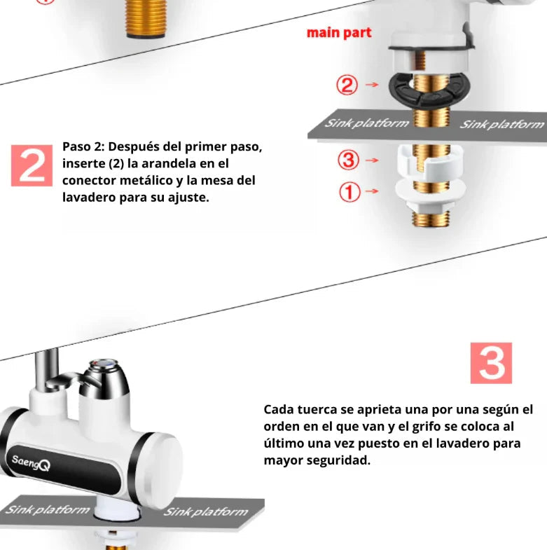 Grifo Eléctrico Calentador de agua